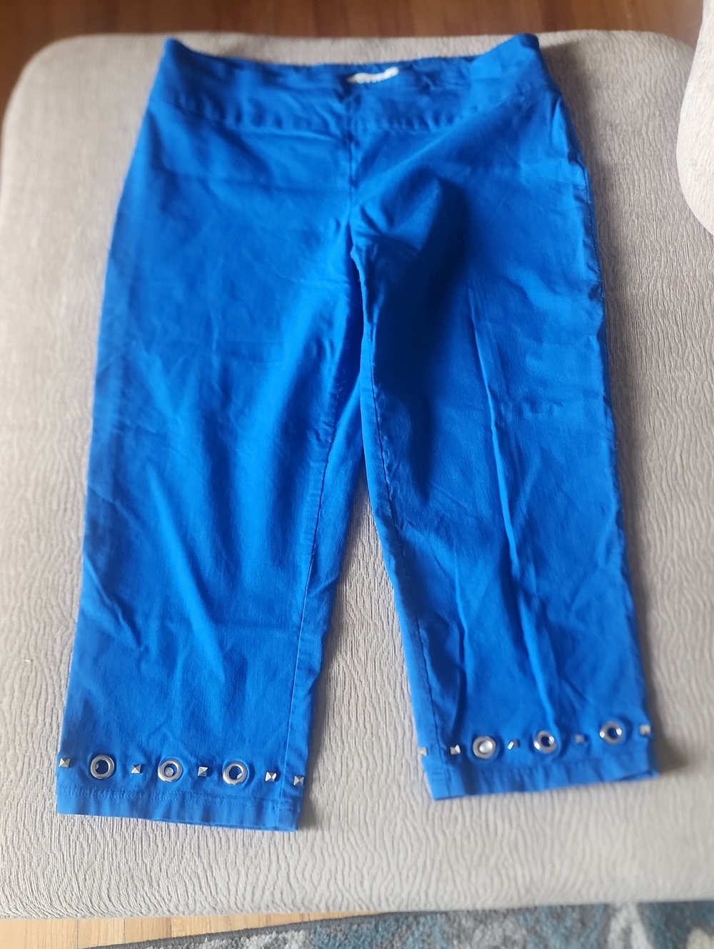 Zac & Rachel Royal Blue Capri Pants with Hem Studs Size 12